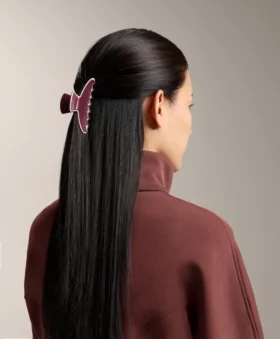 Grande pince à accessoires cheveux avec passepoil