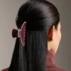 Grande pince à accessoires cheveux avec passepoil Grande pince à accessoires cheveux avec passepoil