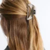 Grande pince à accessoires cheveux avec passepoil Grande pince à accessoires cheveux avec passepoil