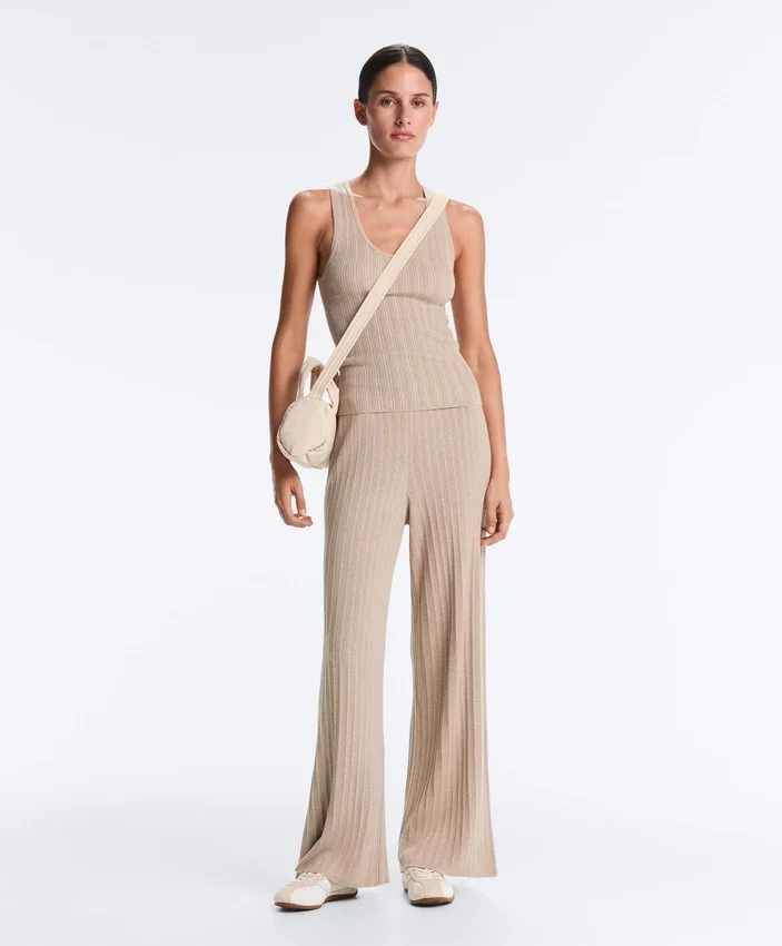 Haut ajusté en tricot côtelé Haut ajusté en tricot côtelé