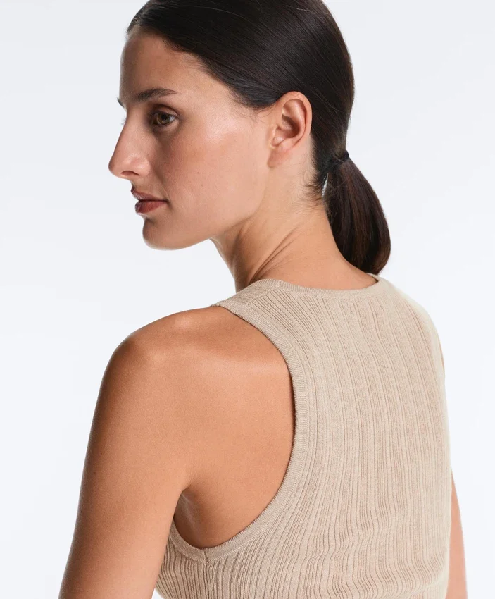Haut ajusté en tricot côtelé Haut ajusté en tricot côtelé