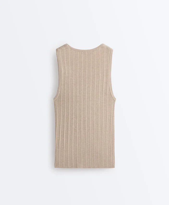 Haut ajusté en tricot côtelé Haut ajusté en tricot côtelé
