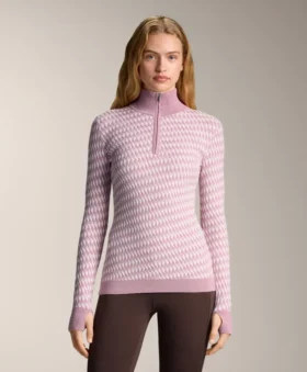 Haut de base thermique en tricot jacquard géométrique