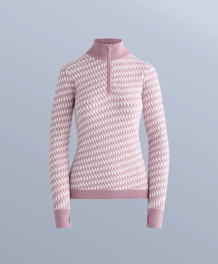 Haut de base thermique en tricot jacquard géométrique Haut de base thermique en tricot jacquard géométrique