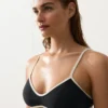 Haut de bikini à bordures contrastées Haut de bikini à bordures contrastées