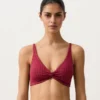 Haut de bikini dos nu en jacquard géométrique