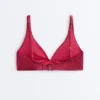 Haut de bikini dos nu en jacquard géométrique