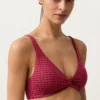Haut de bikini dos nu en jacquard géométrique