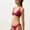 Haut de bikini dos nu en jacquard géométrique