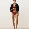 Haut de bikini dos nu en jacquard géométrique