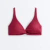 Haut de bikini dos nu en jacquard géométrique