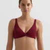 Haut de bikini dos nu en jacquard à petits carreaux
