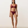 Haut de bikini dos nu en jacquard à petits carreaux