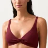 Haut de bikini dos nu en jacquard à petits carreaux