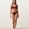Haut de bikini dos nu en jacquard à petits carreaux
