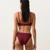 Haut de bikini dos nu en jacquard à petits carreaux
