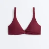 Haut de bikini dos nu en jacquard à petits carreaux