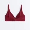 Haut de bikini dos nu en jacquard à petits carreaux