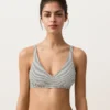 Haut de bikini dos nu à pois en jacquard