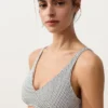 Haut de bikini dos nu à pois en jacquard