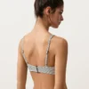 Haut de bikini dos nu à pois en jacquard