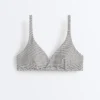 Haut de bikini dos nu à pois en jacquard