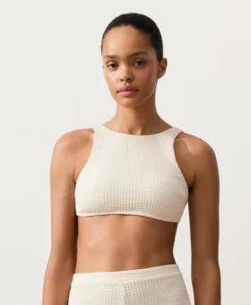 Haut de bikini en crochet à texture bulles