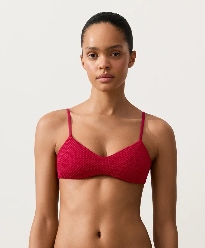 Haut de bikini à texture gaufrée Haut de bikini à texture gaufrée