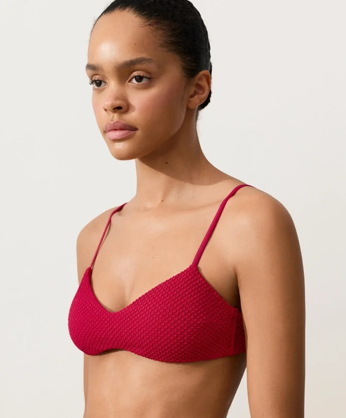 Haut de bikini à texture gaufrée Haut de bikini à texture gaufrée