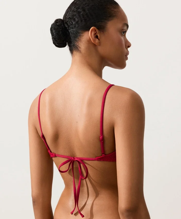 Haut de bikini à texture gaufrée Haut de bikini à texture gaufrée