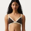 Haut de bikini triangle à bordures contrastées