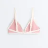 Haut de bikini triangle à bordures contrastées Haut de bikini triangle à bordures contrastées