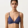 Haut de bikini triangle à carreaux