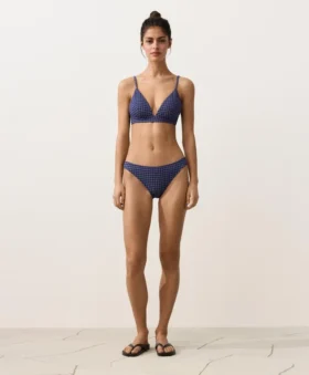 Haut de bikini triangle à carreaux