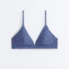Haut de bikini triangle à carreaux