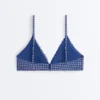 Haut de bikini triangle à carreaux
