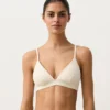 Haut de bikini triangle en crochet à texture bulles