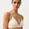 Haut de bikini triangle en crochet à texture bulles