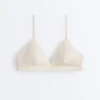 Haut de bikini triangle en crochet à texture bulles