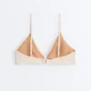 Haut de bikini triangle en crochet à texture bulles