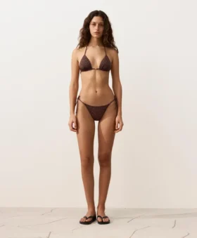 Slip culotte à couverture moyenne à nouer, imprimé léopard
