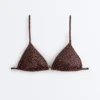 Haut de bikini triangle à imprimé léopard