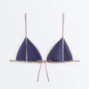 Haut de bikini triangle à imprimé mini et fils métalliques