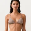 Haut de bikini triangle à imprimé mini et fils métalliques
