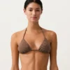 Haut de bikini triangle à mini pois