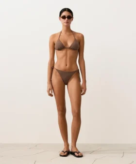 Haut de bikini triangle à mini pois