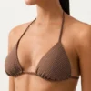 Haut de bikini triangle à mini pois