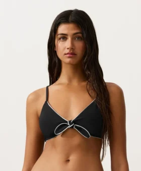 Haut de bikini triangle à passepoil et nouilles Haut de bikini triangle à passepoil et nouilles