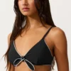 Haut de bikini triangle à passepoil et nouilles