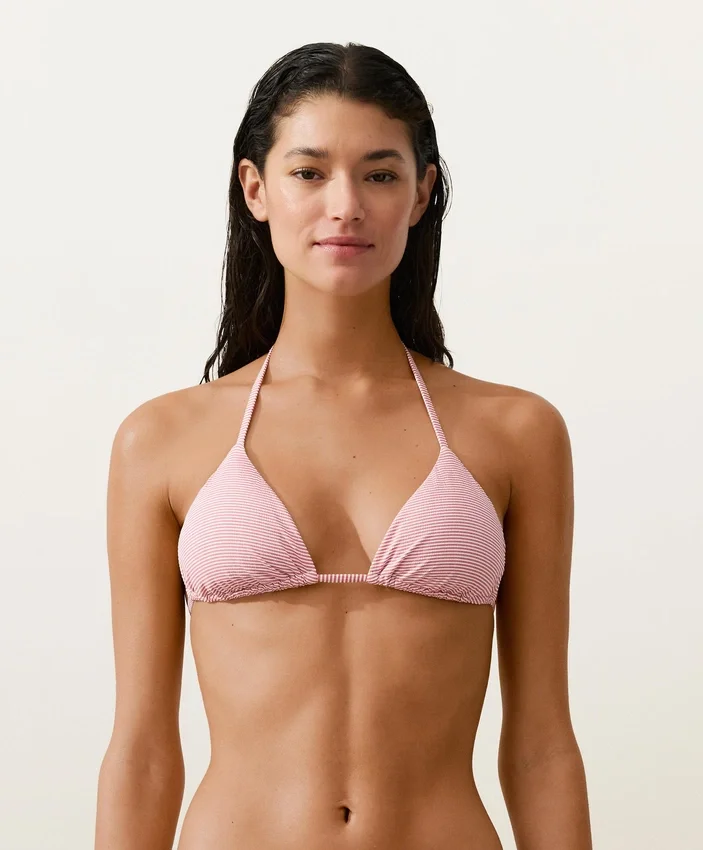 Haut de bikini triangle à rayures Haut de bikini triangle à rayures